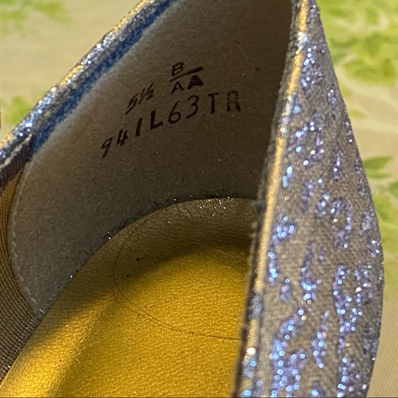 VINTAGE Purple Cheetah Glitter Heels Size 5.5 - Picture 6 of 8